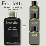 ⁦Electric Pre-Shave and Aftershave Lotion Cream - Ideal for a Close Shave - Smooth and Irritation-Free Balm Freelette (125 ml (Pack of 1), Mint/Bergamote)⁩ - الصورة ⁦3⁩