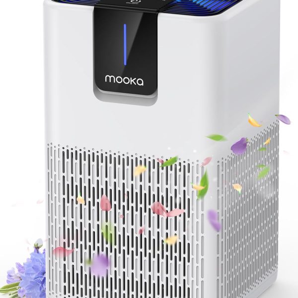MOOKA Air Purifiers for Home, Large Room Covers, 1250 Sq.Ft, H13 HEPA Filter Air Purifier for Pets, Dust, Pollen, Dander Odor Smoke