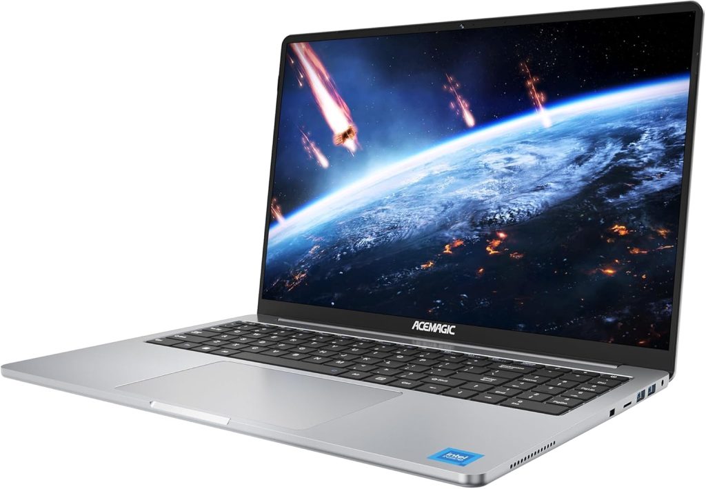 ACEMAGIC Ordenador Portátile, 15.6 Pulgadas, Alder Lake N-95, 16GB DDR4 512GB SSD, 1920 x 1080, Gris Portátil WiFi, BT5.0, 2024 (Gris)