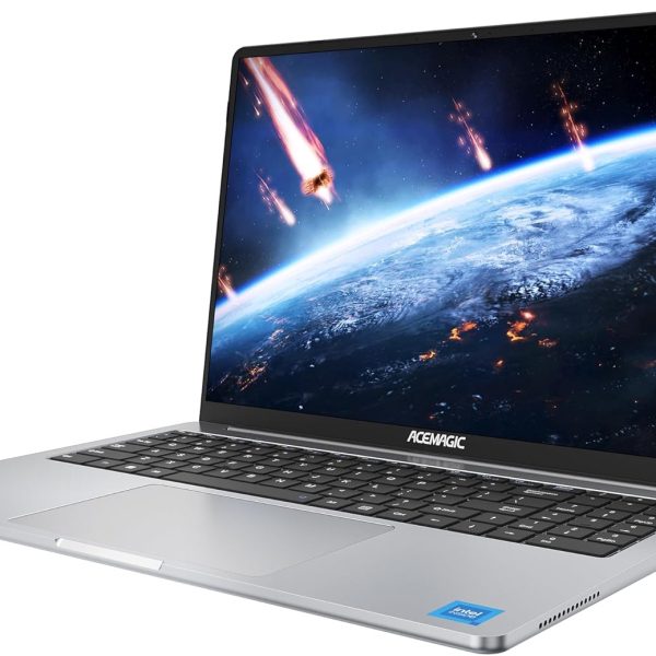 ACEMAGIC Ordenador Portátile, 15.6 Pulgadas, Alder Lake N-95, 16GB DDR4 512GB SSD, 1920 x 1080, Gris Portátil WiFi, BT5.0, 2024 (Gris)