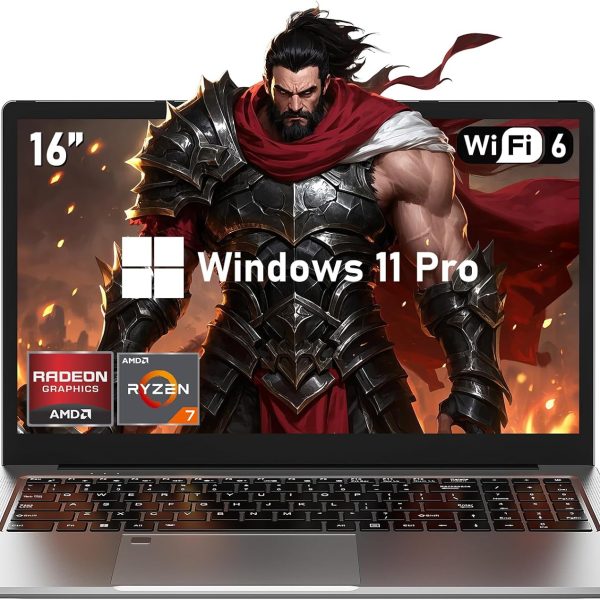2025 Gaming Laptop 16 Inch Laptop Computer with AMD Ryzen 7 5825U Processor, 16GB DDR4, 1T SSD, FHD Display 1920*1080P, Windows 11 PRO, WiFi 6, Backlit Keyboard HDMI, for Student, Office, Business