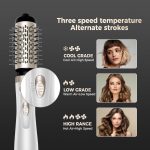 ⁦OKWRAP Rotating Hot Air Brush, Blow Dryer Brush Rotating with 2 Attachments for Drying, Smoothing, Shaping and Volume, Round Blow Dryer Brush, Rotating Warm Air Brush for Fine Hair Helps Dabe⁩ - الصورة ⁦8⁩