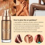 ⁦Lezero Body Shimmer Oil, Waterproof Long Lasting Moisturizing Body Luminizer Glow For Face, Liquid Illuminator Highlighter 1oz/Jars, Makeup Brush Include (Glistening Bronze #03)⁩ - الصورة ⁦4⁩