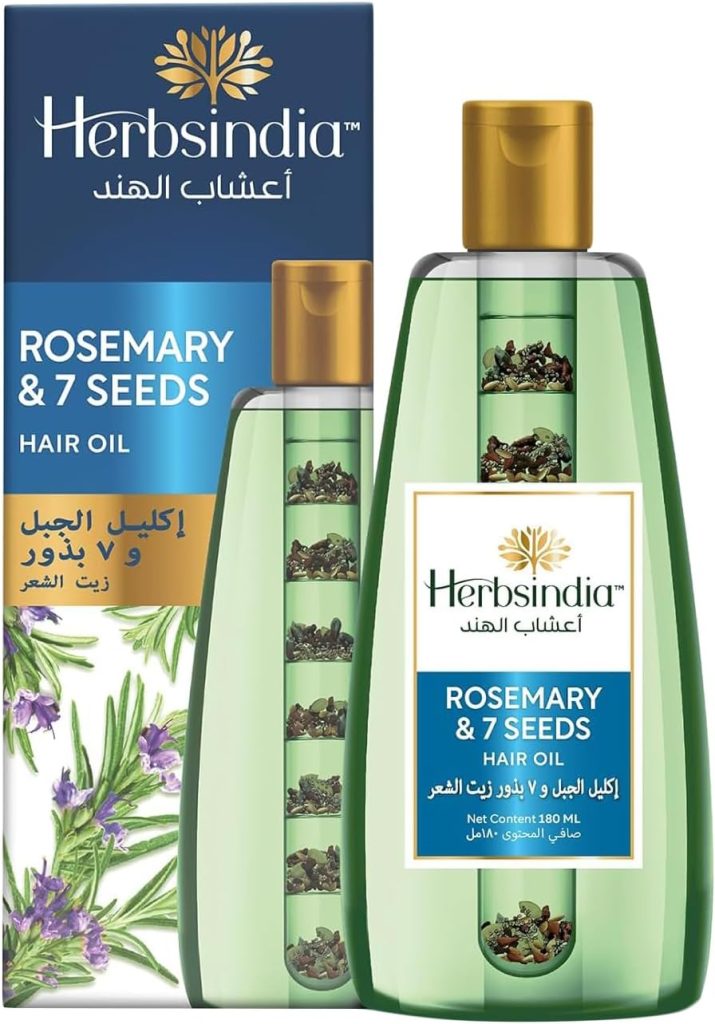 Herbsindia Rosemary & 7 Herbal Seeds Hair Oil With Nourish Tube | For Longer & Shinier Hair| Silicone & Paraben Free | All Hair Types| 280ml