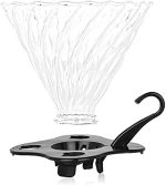 ⁦DOPPIO Electric 12 Pcs V60 Pour Over Manual Coffee Maker with Manual Grinder Dripper Set, Coffee Server Pot Size 02, V60 Glass Coffee Dripper with Wood Stand Dripper, Scale (Premium Kit)⁩ - الصورة ⁦5⁩