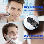 ⁦PUCHEN [Upgraded] Electric Shavers Electric Razor for Men with LED Display, 2000 mAh Shaver Rechargeable USB C for Shaving Face Dry Wet Rotary Shaver (Black)⁩ - الصورة ⁦3⁩
