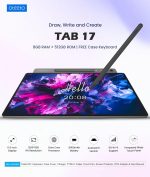 ⁦Oteeto TAB 17 Android Tablet, 11-inch Display, 8GB RAM, 512GB Storage, 8000mAh Battery, 5G Wi-Fi, with Keyboard Case & Stylus, Grey⁩ - الصورة ⁦3⁩