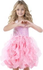 ⁦Tutu Dress for Girls Sequin Tulle Black White Pink Birthday Party Dresses for Toddler Kids Princess Fancy Sparkly Prom Outfit⁩ - الصورة ⁦8⁩