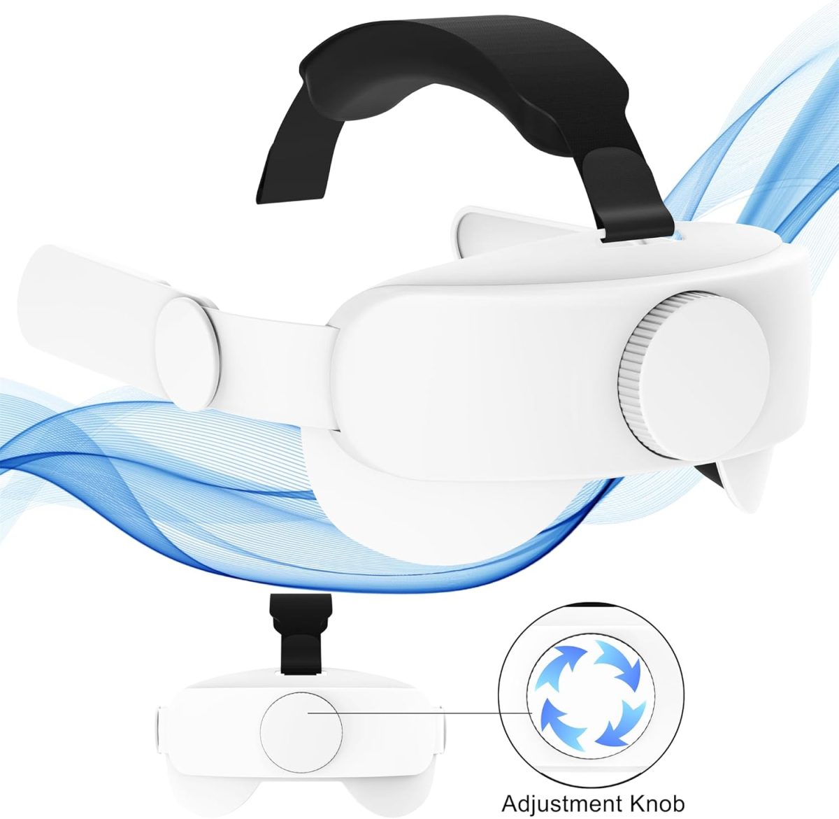 ⁦SUIMUMU Compatible with Oculus Quest 2 Head Strap VR Accessories Replacement for Meta Quest 2 Comfort Soft Headband Adjustable Size Elite Strap⁩ - الصورة ⁦4⁩