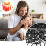 ⁦ToolHouse 1000pcs Black Elastic Hair Bands, Mini Soft No-Slip Rubber Ties for Braids, Ponytails, Wedding and Daily Hairstyles⁩ - الصورة ⁦4⁩