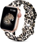 Upeak Double Sided Floral Band Compatible with Apple Watch Band 38mm 40mm 41mm 42mm 44mm 45mm 46mm 49mm for Women, Silicone Strap for iWatch Series 10 9 8 7 6 5 4 3 SE 2nd Ultra