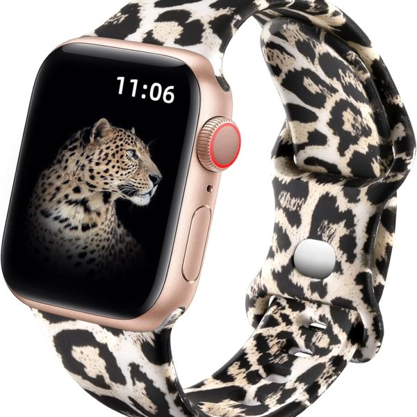 Upeak Double Sided Floral Band Compatible with Apple Watch Band 38mm 40mm 41mm 42mm 44mm 45mm 46mm 49mm for Women, Silicone Strap for iWatch Series 10 9 8 7 6 5 4 3 SE 2nd Ultra