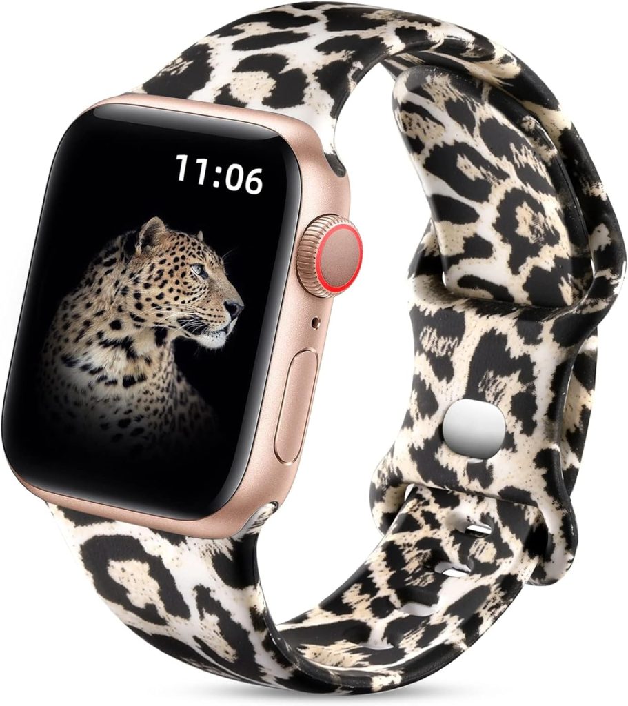 Upeak Double Sided Floral Band Compatible with Apple Watch Band 38mm 40mm 41mm 42mm 44mm 45mm 46mm 49mm for Women, Silicone Strap for iWatch Series 10 9 8 7 6 5 4 3 SE 2nd Ultra