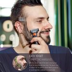 ⁦2 Pack Beard Shaping Styling and Haircut Tools for Men: Perfect for Men for Hairline Line-up, Edging - Stencil/Template for Trimming, Mustache, Goatee, Neckline, Great Gift, Black +Transparent⁩ - الصورة ⁦6⁩