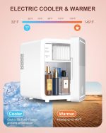 ⁦Makeup Fridge, Make-Up Mini Fridge, with Dimmable Led Light Mirror, Portable Small Refrigerator for Cosmetics, Skin Care and Food, 4L Mini Fridge for Bedroom, Car, Office & Dorm, Cooler & Warmer⁩ - الصورة ⁦6⁩