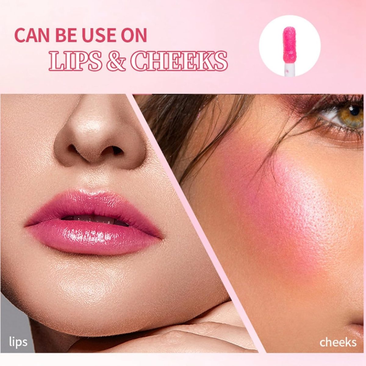 ⁦2Pcs Pink Lip Serum Plumper,Pink Lip Serum Booster,Pink Lip Serum Plump Gorgeous Glow of Lips,Color Changing Lip Gloss,Tinted Lip Balm,Nourishing Repair Lip Oil,Moisturizing Repair Lip Gloss⁩ - الصورة ⁦4⁩