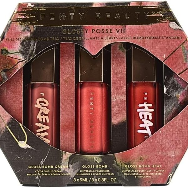 fenty Beauty by Rihanna Glossy Posse VII Full-Size Gloss Bomb Trio
