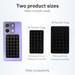⁦EKIND 2PCS Silicone Suction Cup Phone Holder, Silicon Adhesive Phone Grip,28 & 42 Double-Sided Sticky Grip, Hands-Free Phone Stand for Mirror, Window, Desk for Selfies, Video Calls(Black)⁩ - الصورة ⁦2⁩