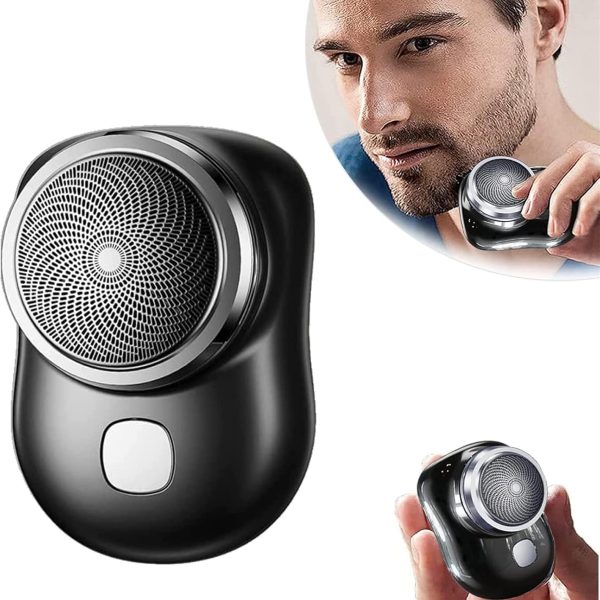 Bolivia's Mini Shaver, Portable Electric Shaver, Pocket Size Electric Razor, Wet and Dry Mens Shaver Head is Washable, USB Rechargeable Shaver One Button Use Suitable for Home, Car Travel (Black)
