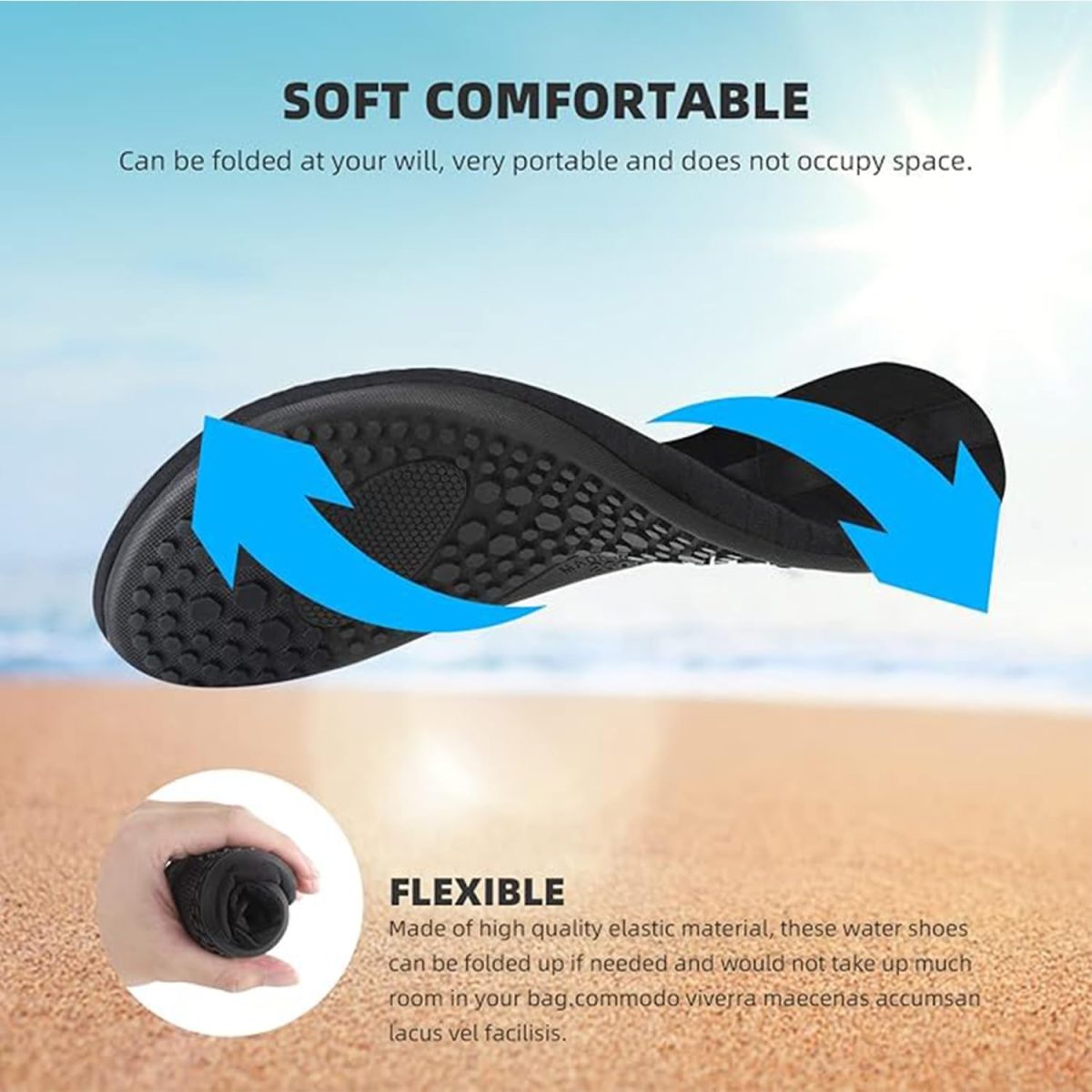⁦HI-FINE Water Shoes for Men and Women,Quick-Dry Barefoot Socks Snorkeling Shoes Water Socks for Outdoor Beach Swim Surf Walking Yoga⁩ - الصورة ⁦5⁩