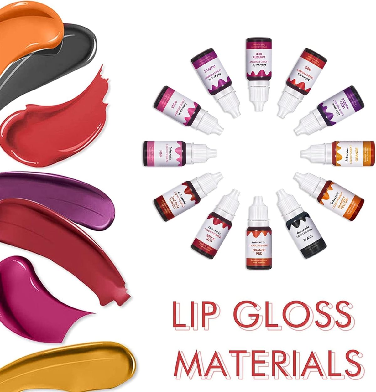 ⁦BONNIE CHOICE 12 Colors Liquid Lip Gloss Pigment Set, DIY Lipstick Liquid Pigment Set for Making Lip Gloss, DIY Lip Gloss Pigment Cosmetic Dye, Edible Coloring Pure Plant Pigment for Lip Gloss Base⁩ - الصورة ⁦4⁩