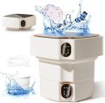 Portable Washing Machine,13L Mini Washer with Noise Cancellation and Drying Feature, Travel Foldable Washing Machine with Blue Light Sterilizer for Underwear, Socks, and Baby Clothes.