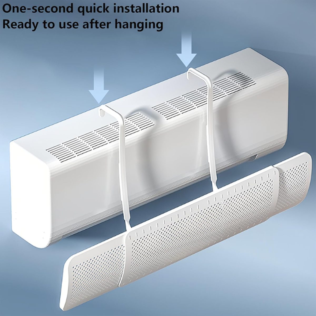 ⁦Gorgeskid Wind Deflector Adjustable Air Conditioner Deflector - Universal Fit, No-Drill Mount, Stops Direct Blowing for Baby/Elderly/Pregnancy, Summer & Winter Use, White ABS Panel (56-92cm)⁩ - الصورة ⁦5⁩