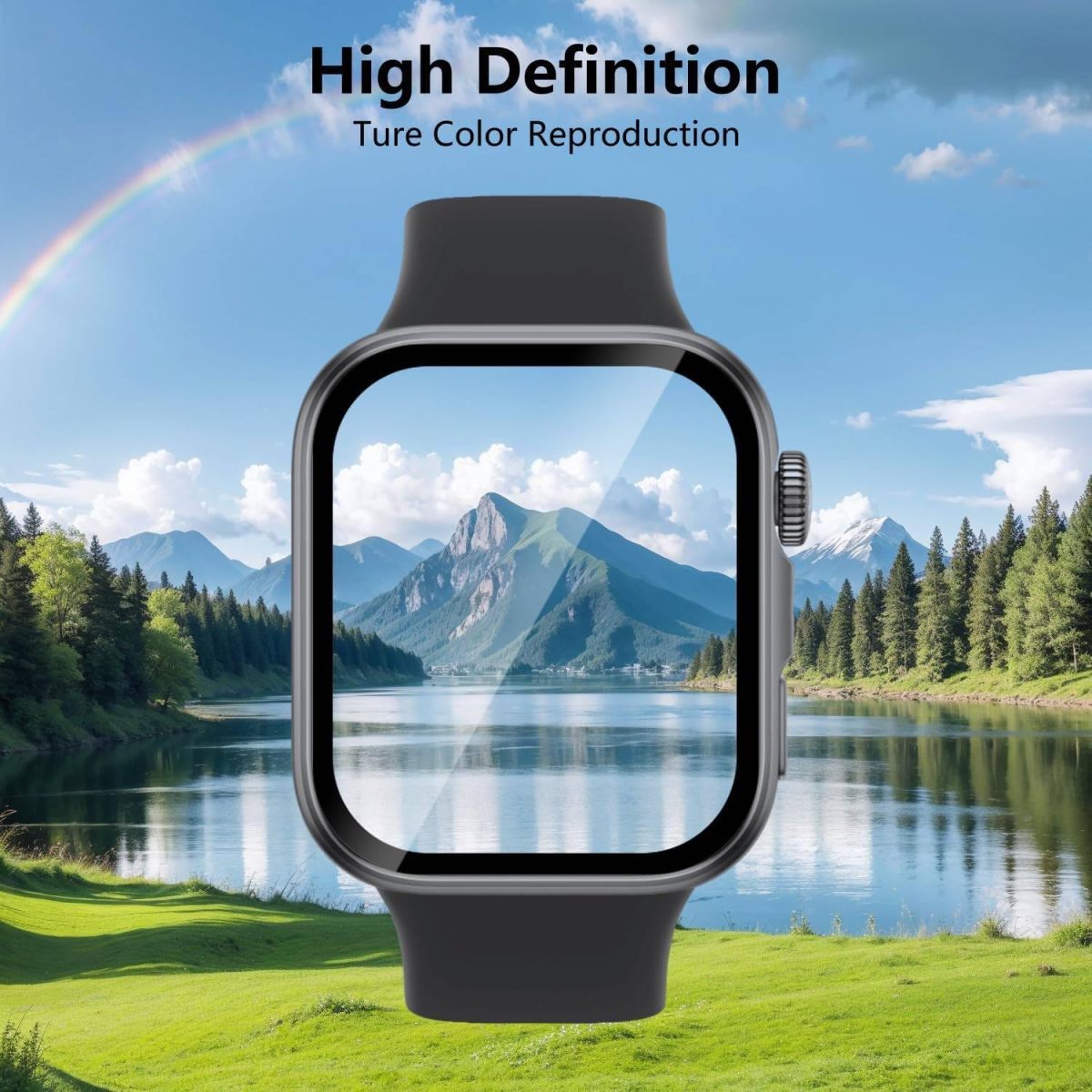 ⁦Vurtboly 2Pack Screen Protector Compatible with Huawei Watch Fit 4/4 Pro 2025 with Alignment Frame, 3D Full Coverage Composite material Waterproof Anti-Scratch for Huawei Watch Fit 4/4 Pro (Fit 4 Pro)⁩ - الصورة ⁦7⁩