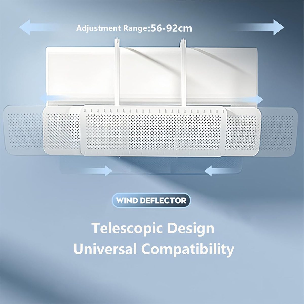 ⁦Gorgeskid Wind Deflector Adjustable Air Conditioner Deflector - Universal Fit, No-Drill Mount, Stops Direct Blowing for Baby/Elderly/Pregnancy, Summer & Winter Use, White ABS Panel (56-92cm)⁩ - الصورة ⁦8⁩
