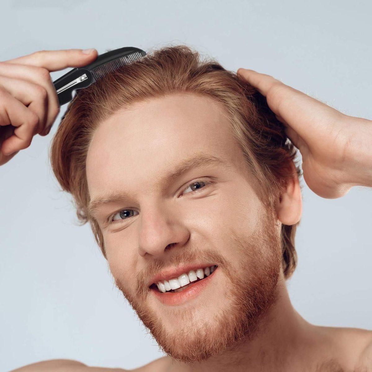 ⁦Azonee Folding Mustache Comb and Beard Comb, Small Pocket Comb for Men Everyday Grooming and Hair Care. Saw-cut and Hand Polished Styling Men's Folding Comb(3 Pieces)⁩ - الصورة ⁦5⁩