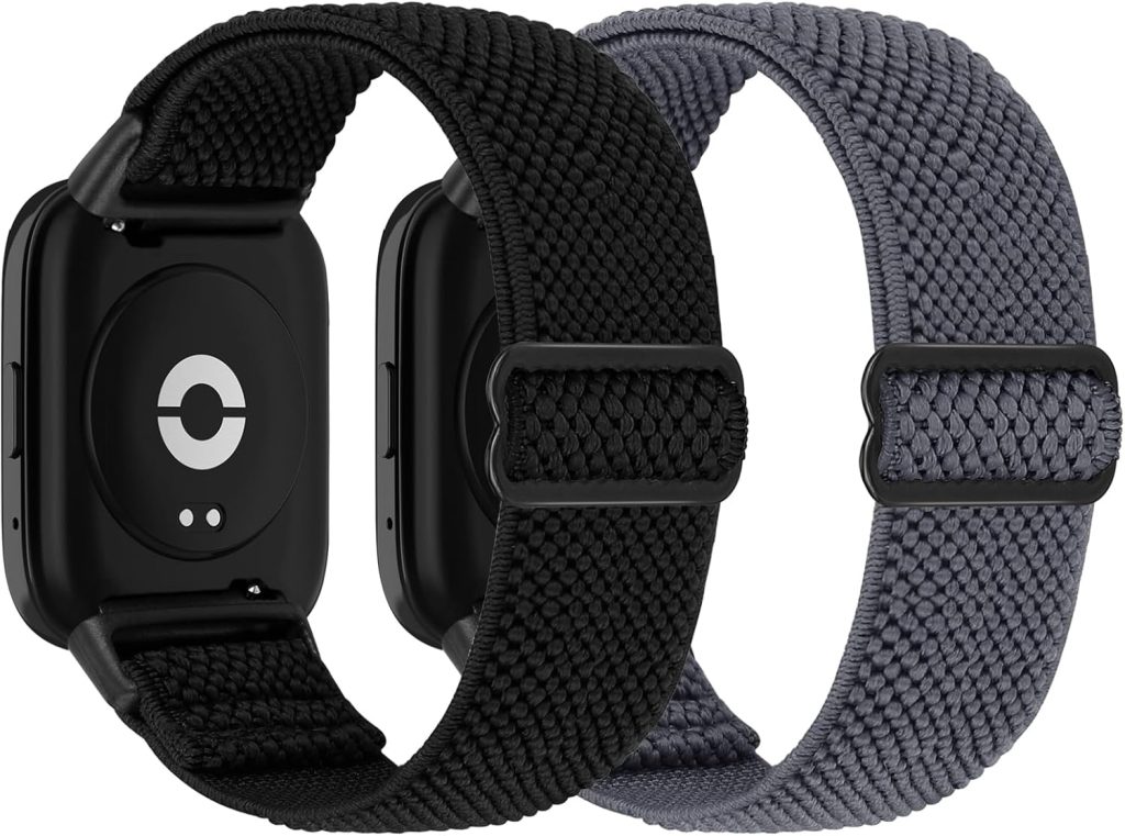 Elastic Bands Compatible With Redmi Watch 3 Active/Redmi Watch 3 Lite - 2 Pack - Soft Nylon Adjustable Replacement Wirstbands for Women Men
