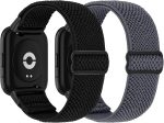 Elastic Bands Compatible With Redmi Watch 3 Active/Redmi Watch 3 Lite - 2 Pack - Soft Nylon Adjustable Replacement Wirstbands for Women Men