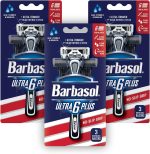 Barbasol Ultra 6 Plus Premium Disposable Razor Value Pack Bundle (3 Packs/9 Total Razors)