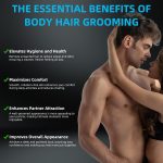 ⁦INVJOY Manscape Body Trimmer for Men, Waterproof Electric Razor/Shavers with Dual-Head for Facial, Pubic & Groin Hair Grooming, Ceramic & Foil Blades Hair Trimmer with LED - Birthday Gift for Him Dad⁩ - الصورة ⁦4⁩