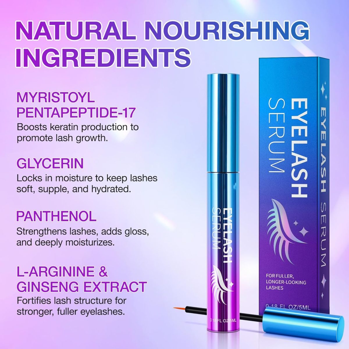 ⁦Lash Serum for Rapid Eyelash Growth, Azonee Eyelash Enhancing Serum for Thicker, Fuller, and Longer Lashes, Boost Lash Volume & Thickness, 5ml⁩ - الصورة ⁦6⁩