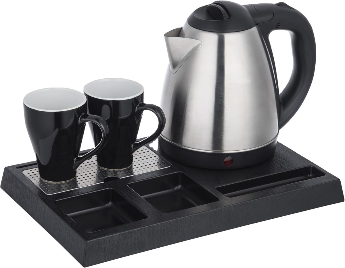 ⁦Hotel Kettle Set With Cup & Serving Tray 1200ml Kettle Capacity 1350W⁩ - الصورة ⁦4⁩