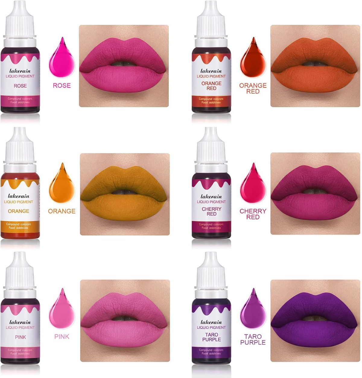 ⁦BONNIE CHOICE 12 Colors Liquid Lip Gloss Pigment Set, DIY Lipstick Liquid Pigment Set for Making Lip Gloss, DIY Lip Gloss Pigment Cosmetic Dye, Edible Coloring Pure Plant Pigment for Lip Gloss Base⁩ - الصورة ⁦2⁩
