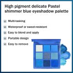 ⁦Royal Blue Glitter Eyeshadow Palette for Women - Highly Pigmented, Long-lasting Waterproof Makeup with Shimmer & Matte Eyeshadow - Perfect for Highlighting Your Eyes⁩ - الصورة ⁦5⁩