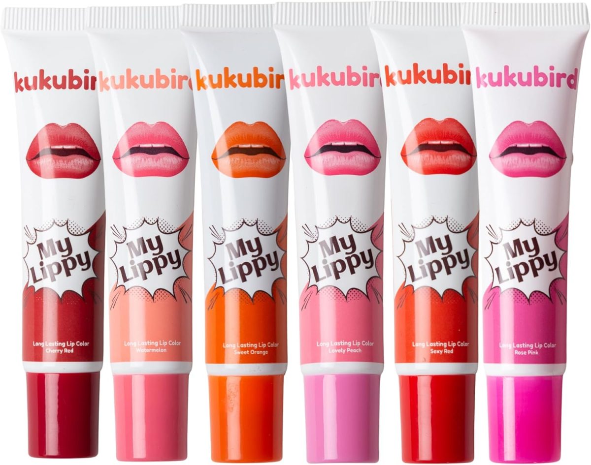 kukubird 6pcs Matte Lip Stain High Pigmented Longwear Peel Off Womens Waterproof Girl Makeup Beauty Set- Lip Tattoo