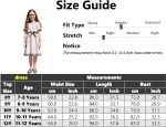 ⁦Xulinova girls' fashion plaid A-line dress with bow belt, short sleeves, breathable stretch fabric, size 8–12Y, فساتين بنات للعيد, فستان بناتي محتشم, ملابس اطفال بنات, فستان اطفال⁩ - الصورة ⁦4⁩