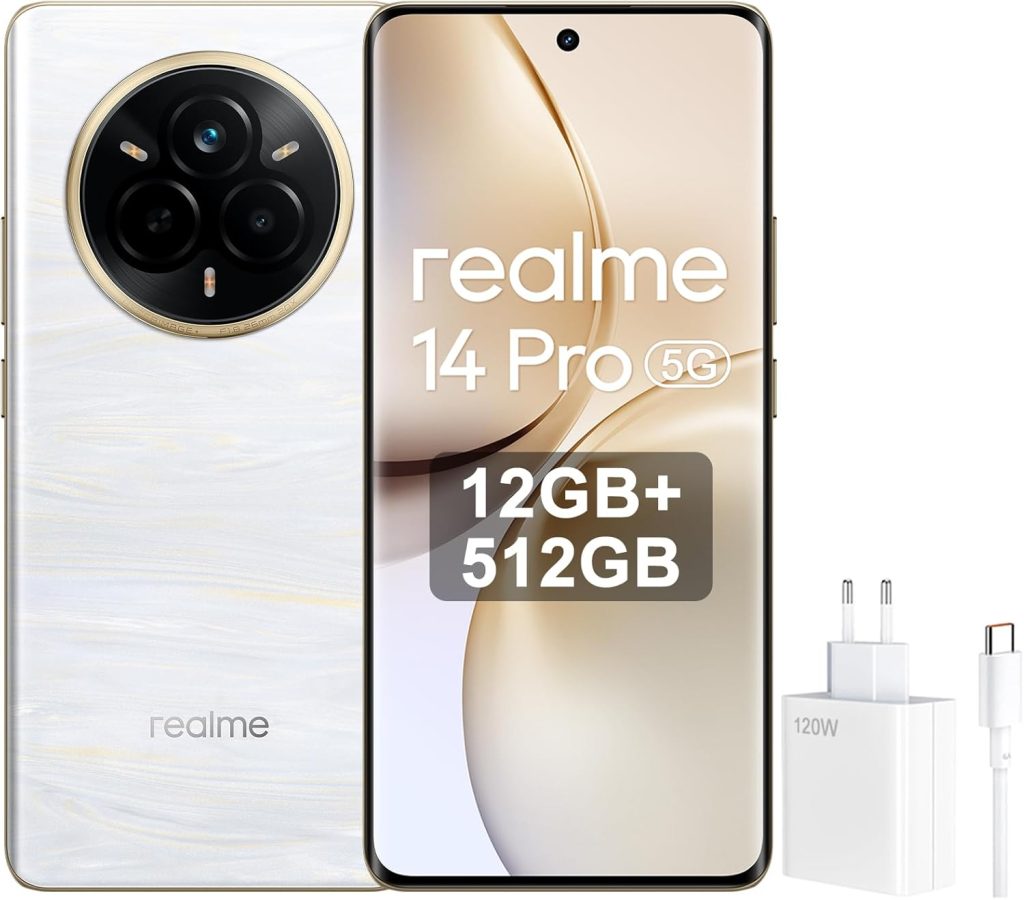 Realme 14 Pro Dual-SIM 512GB ROM + 12GB RAM (GSM Only | No CDMA) Factory Unlocked 5G Smartphone (Pearl White) - International Version
