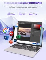 ⁦TOPGRO 15.6" Laptop Computer, Mouse and Mouse pad Included, Cerelon N5095, 16GB DDR4/512GB SSD, 1920x1080P, Fingerprint Reader, WiFi5, BT4.2, USB3.0, MINI HDMI, Windows11 Pro, Backlit KB⁩ - الصورة ⁦7⁩