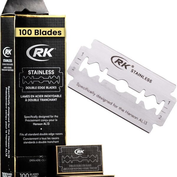 Henson Shaving RK Double Edge Razor Blade - 100 pack - designed for the AL13 (100)