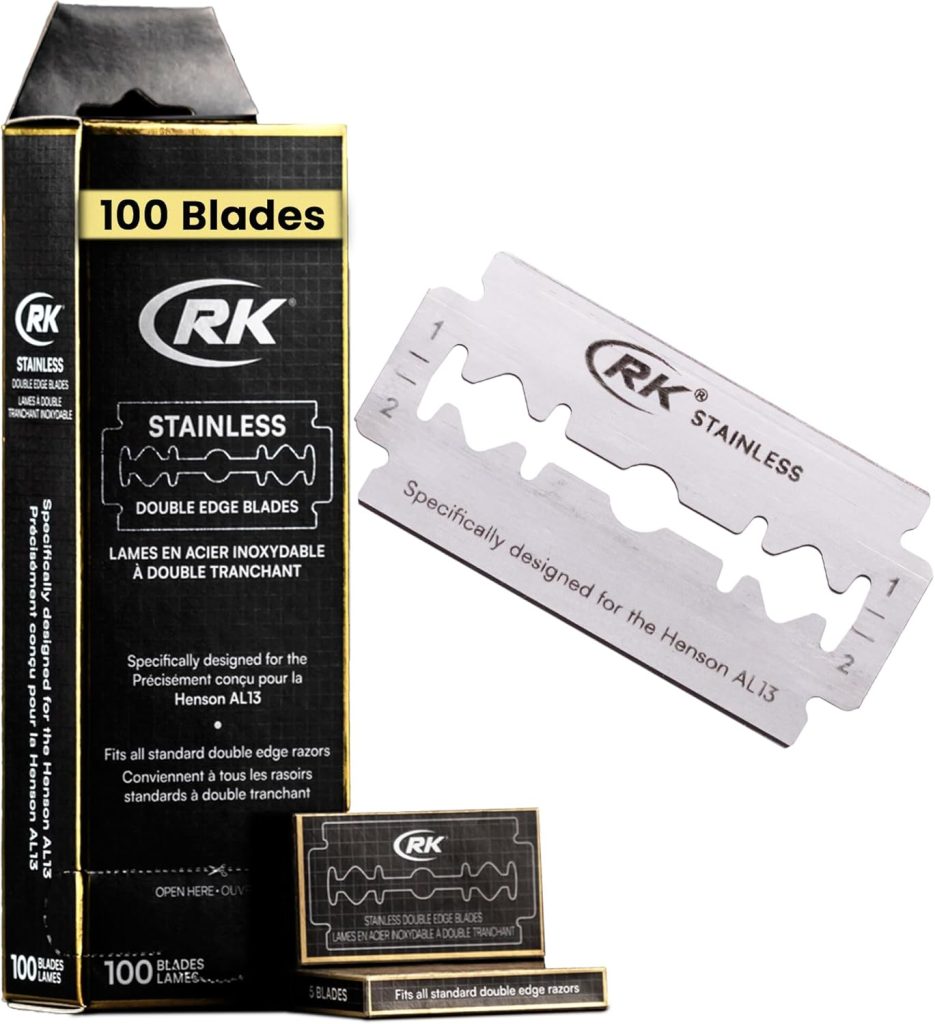 Henson Shaving RK Double Edge Razor Blade - 100 pack - designed for the AL13 (100)