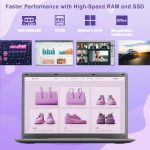 ⁦2025 Laptop 17 17.3 Inch HD+ for Students and Business, 16GB DDR5 RAM, 1TB SSD, Intel 4-Core N100(Beat to i3-1115G4, Up to 3.4GHz), Backlit Keyboard, Fingerprint, Type-C, MS Office, Windows 11 Pro⁩ - الصورة ⁦4⁩