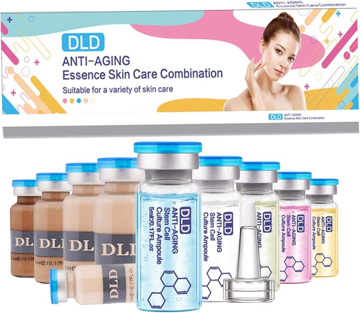 VEEVIIY BB Glow Starter Kit Facial Serum Treatment Kit, BB Glow Pigment 10 Vials Facial Serum Hyaluronic Acid Ampoule Essence Foundation Skin Care Serum BB Glow Pigment Booster Kit