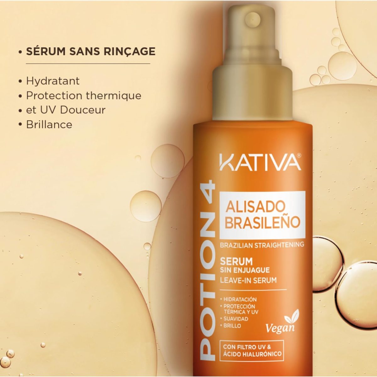 ⁦Kativa Premium Brazilian Straightening Kit - New Formula with Hyaluronic Acid - No-Rinse Serum⁩ - الصورة ⁦2⁩