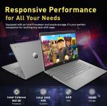 ⁦HP Chromebook 14" HD Flagship Laptop for Student Business, Quad-Core Celeron N4120 Processor, 4GB RAM, 192GB Storage (64GB eMMC + 128GB Card), Webcam, WiFi, Long Battery, Chrome OS+HubxcelAccessory⁩ - الصورة ⁦4⁩