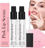 2Pcs Pink Lip Serum Plumper,Pink Lip Serum Booster,Pink Lip Serum Plump Gorgeous Glow of Lips,Color Changing Lip Gloss,Tinted Lip Balm,Nourishing Repair Lip Oil,Moisturizing Repair Lip Gloss