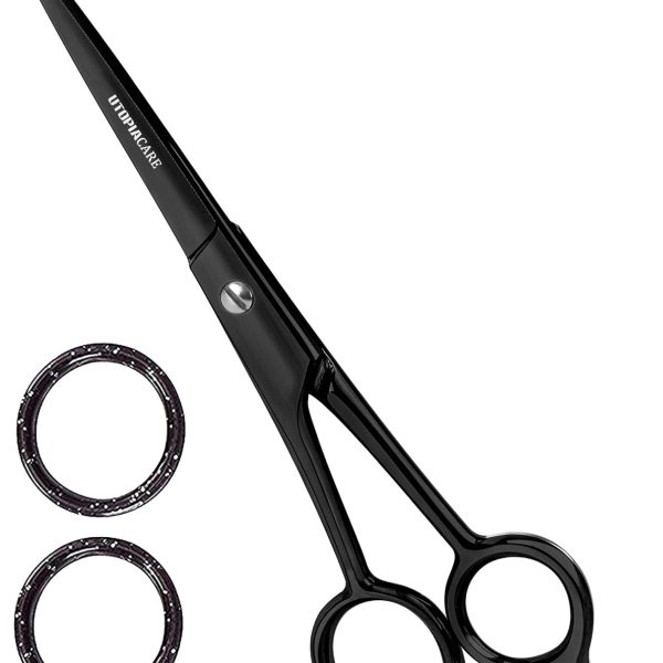 Utopia Care Hair Cutting and Hairdressing Scissors 6.5 Inch, Premium Stainless Steel shears with smooth Razor & Sharp Edge Blades, for Salons, Professional Barbers, Black